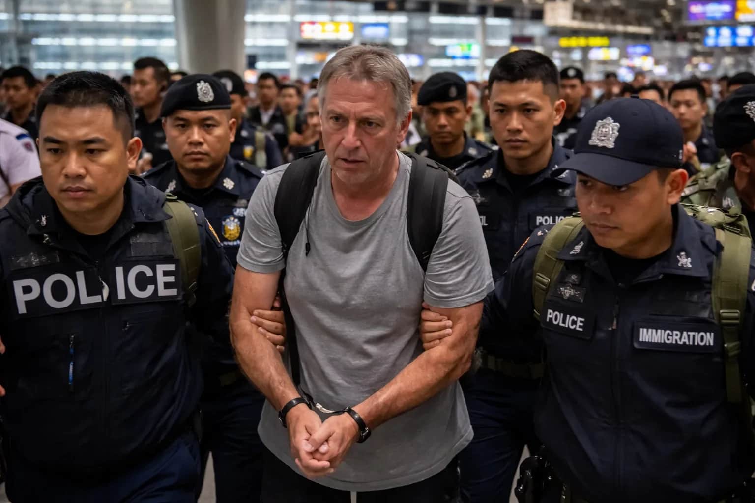 Simon Peter Carman was arrested at Suvarnabhumi Airport as police investigated the death of a 17-year-old girl in Pattaya.