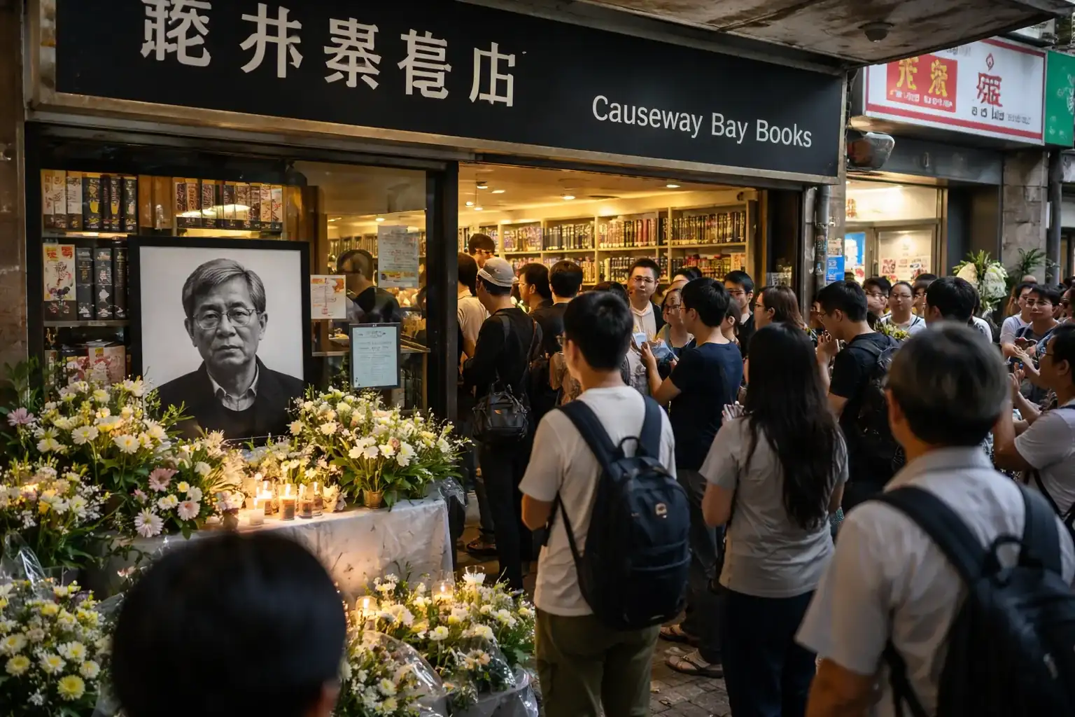 Bookseller Lam Wing-kee marches during a 2019 protest in Hong Kong against the proposed extradition bill.
