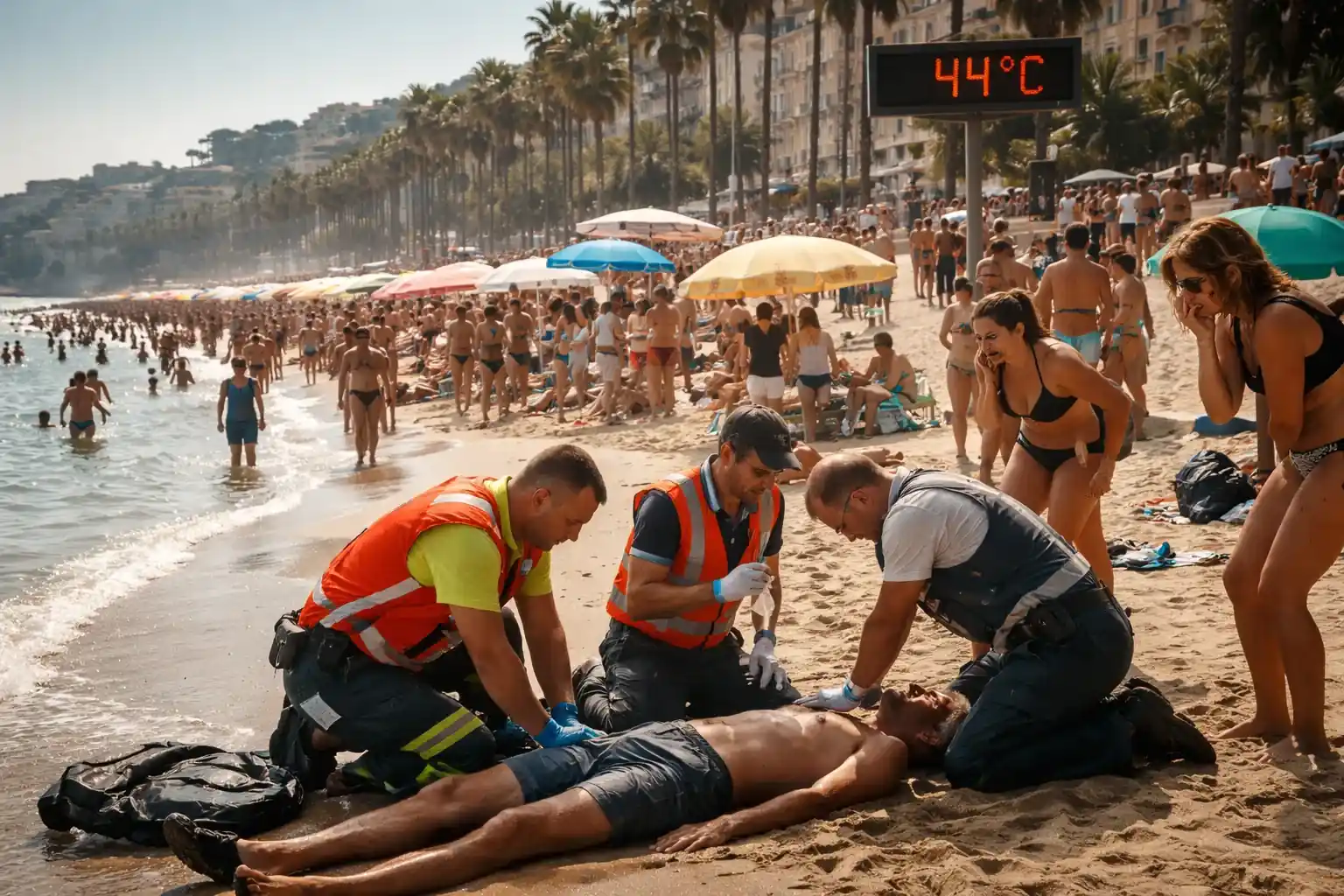 A nuclear power plant in France seen near a river during a heatwave.