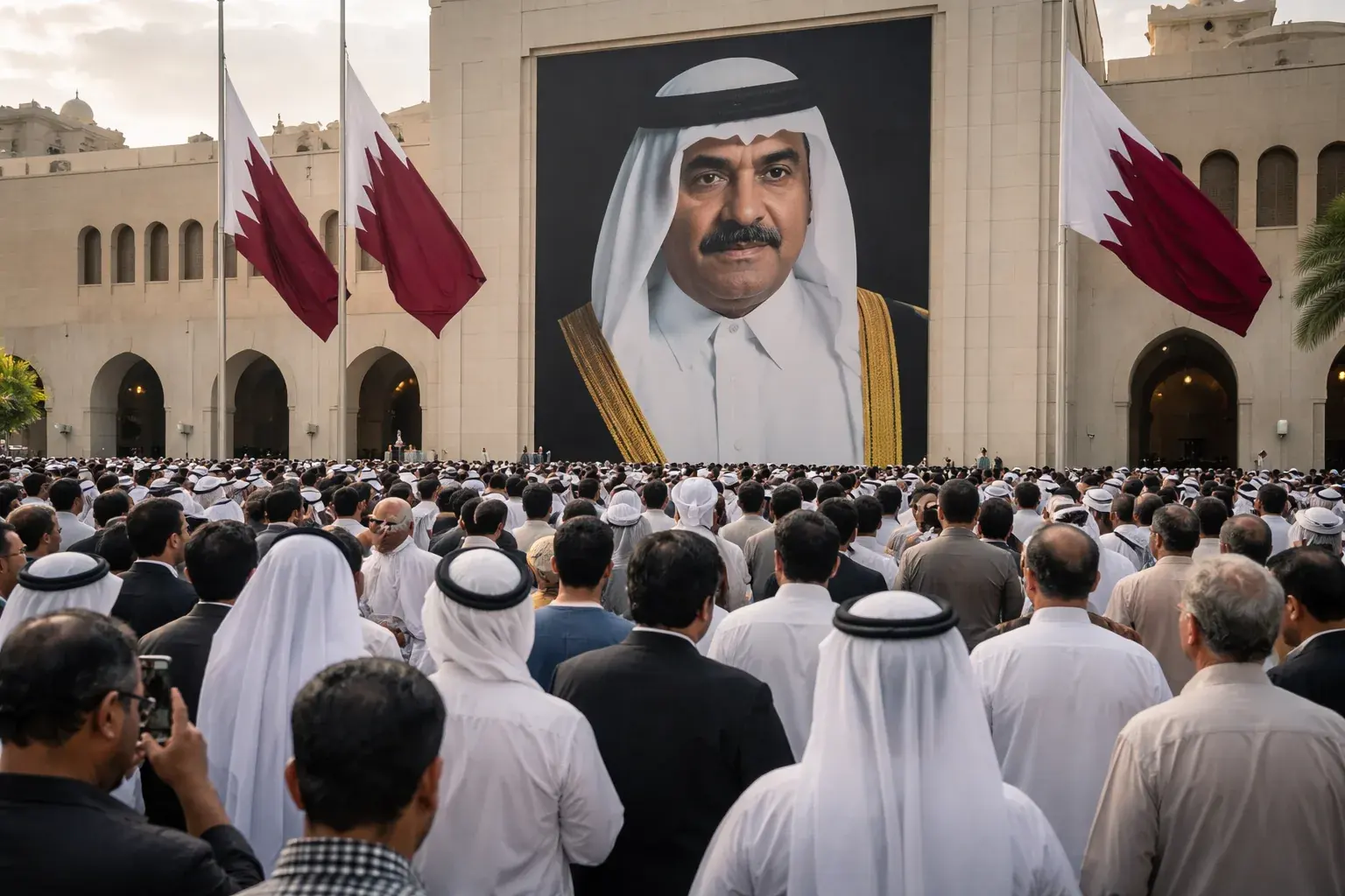 A file photo of Sheikh Hamad bin Khalifa Al Thani during an official visit to Europe.