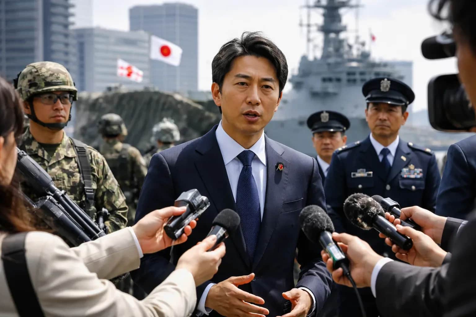 Japanese Defence Minister Shinjiro Koizumi during a sit-down interview in Tokyo.