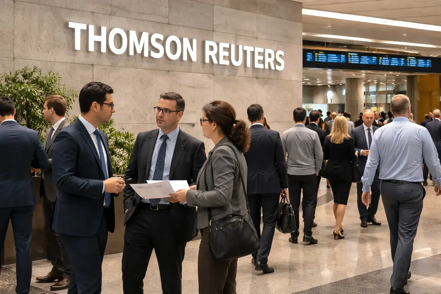Thomson Reuters logo and financial data representation.