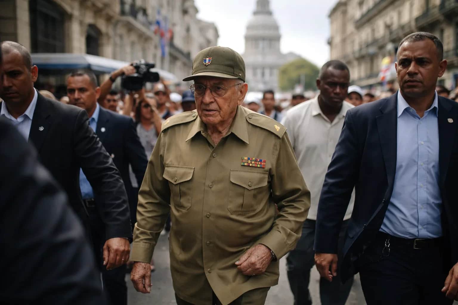 Former Cuban leader Raul Castro in a formal setting.