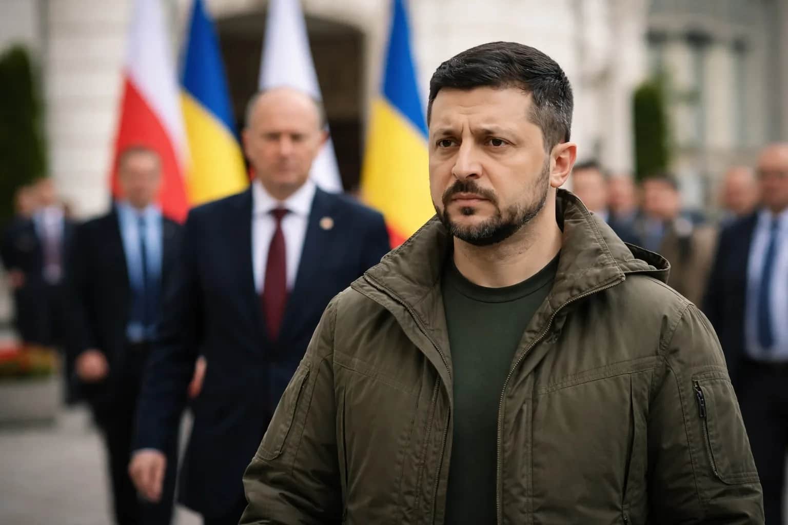Volodymyr Zelensky was presented with the Order of the White Eagle in 2023 by the previous Polish administration.