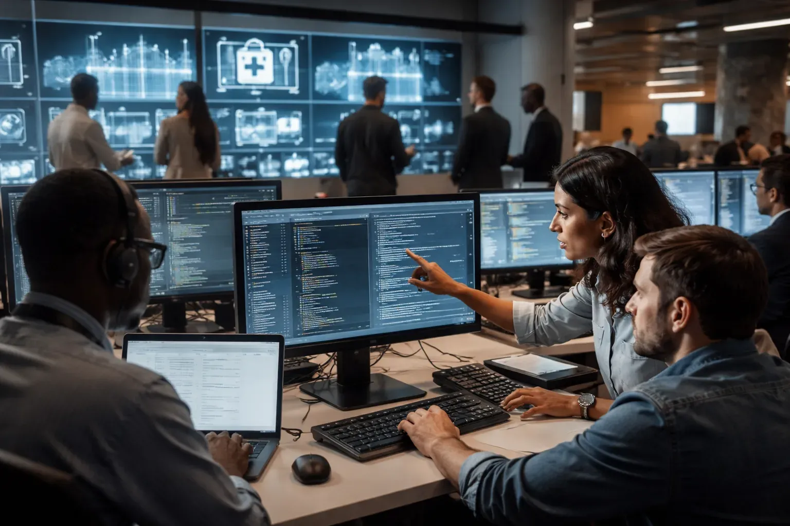 Digital representation of a secure global network infrastructure protected by artificial intelligence.