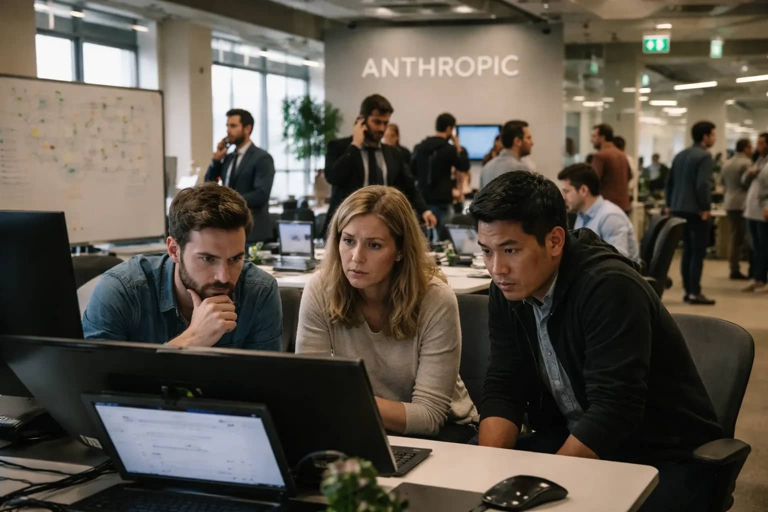 A logo of AI company Anthropic.