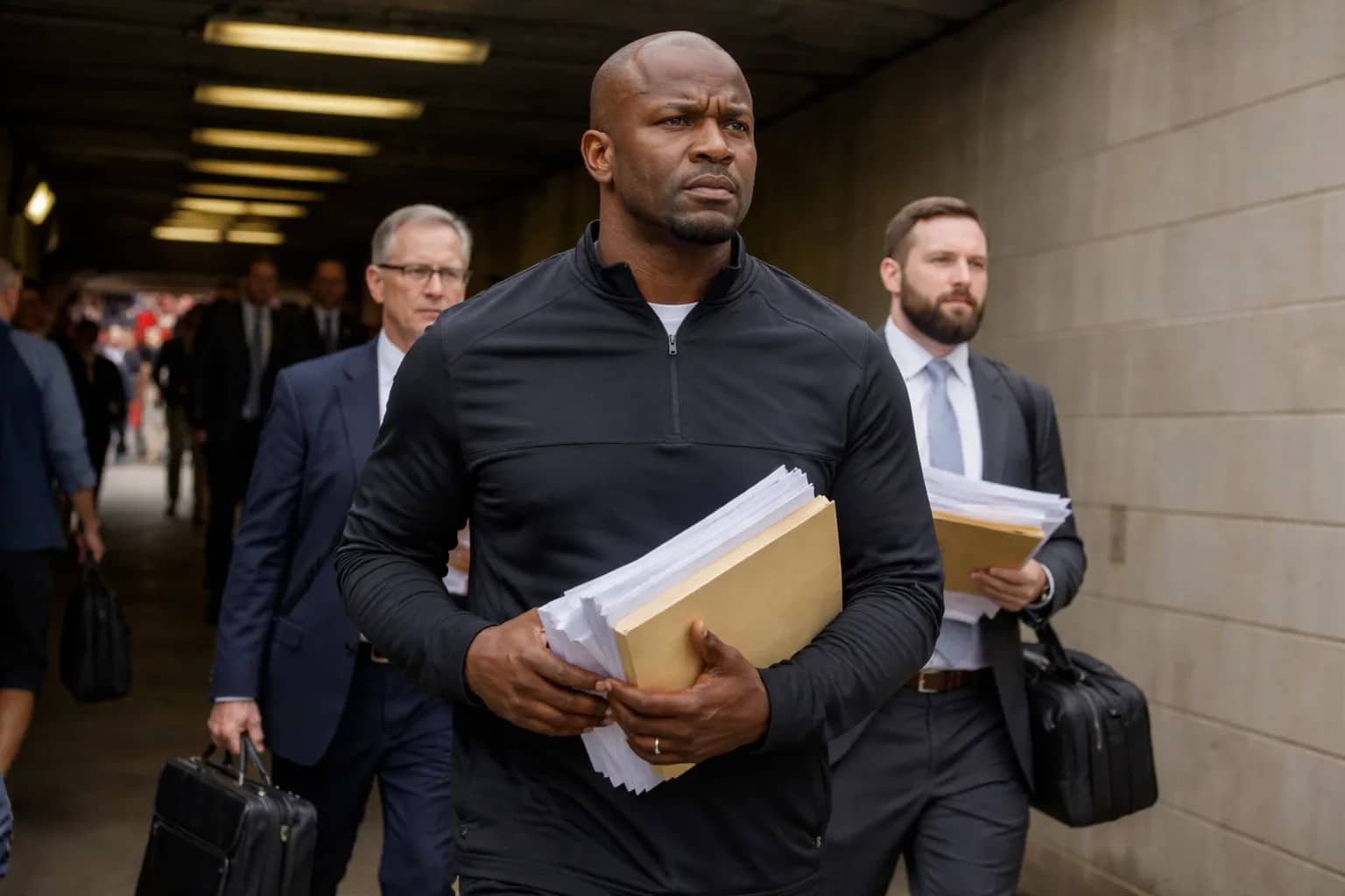 Brian Flores on an NFL sideline during a game