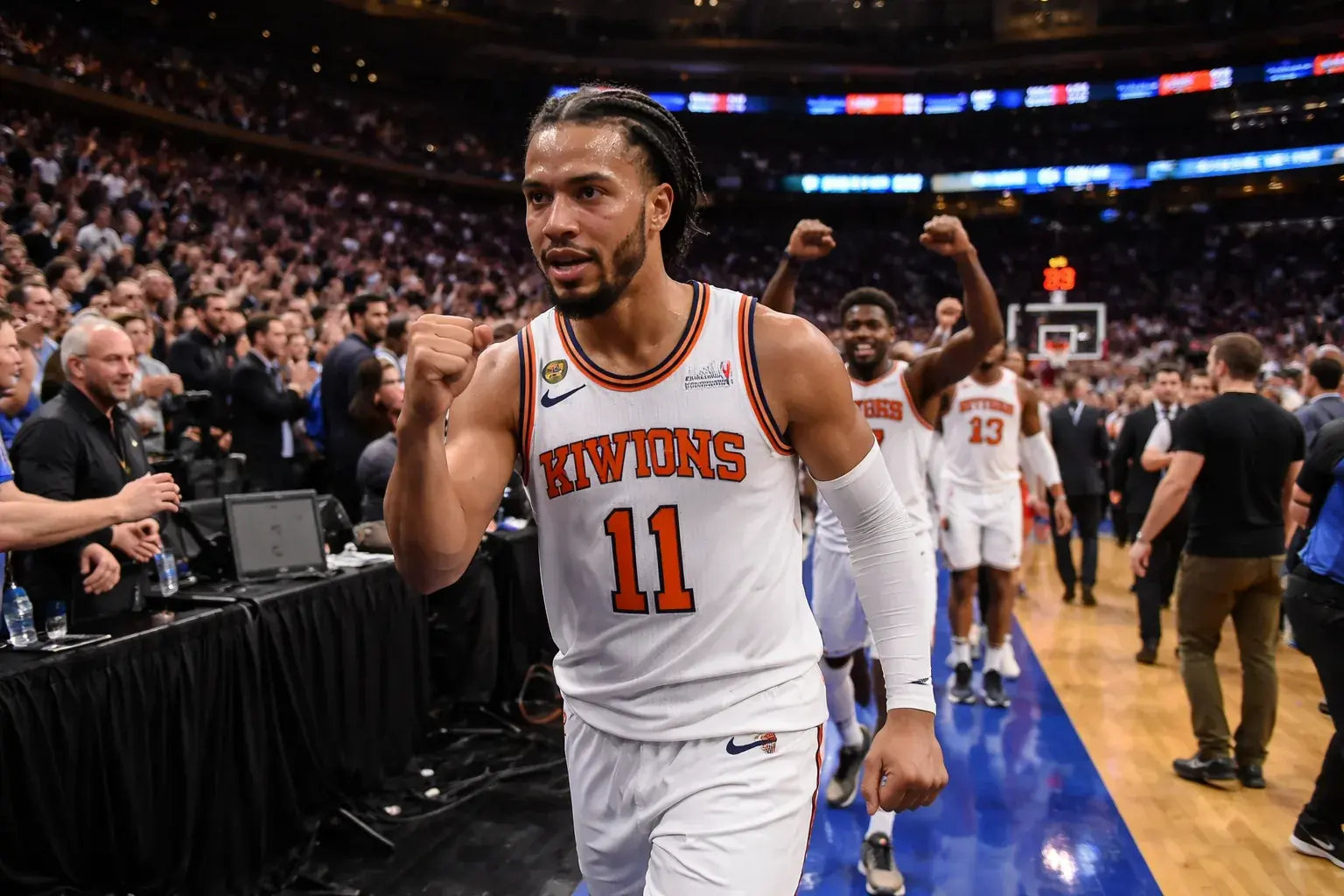 Jalen Brunson of the New York Knicks during a playoff game against the Philadelphia 76ers.