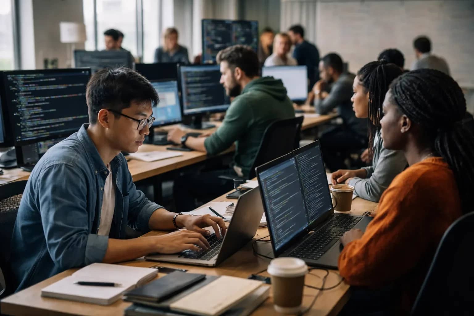 A digital representation of software engineering data and hiring statistics in the era of artificial intelligence.
