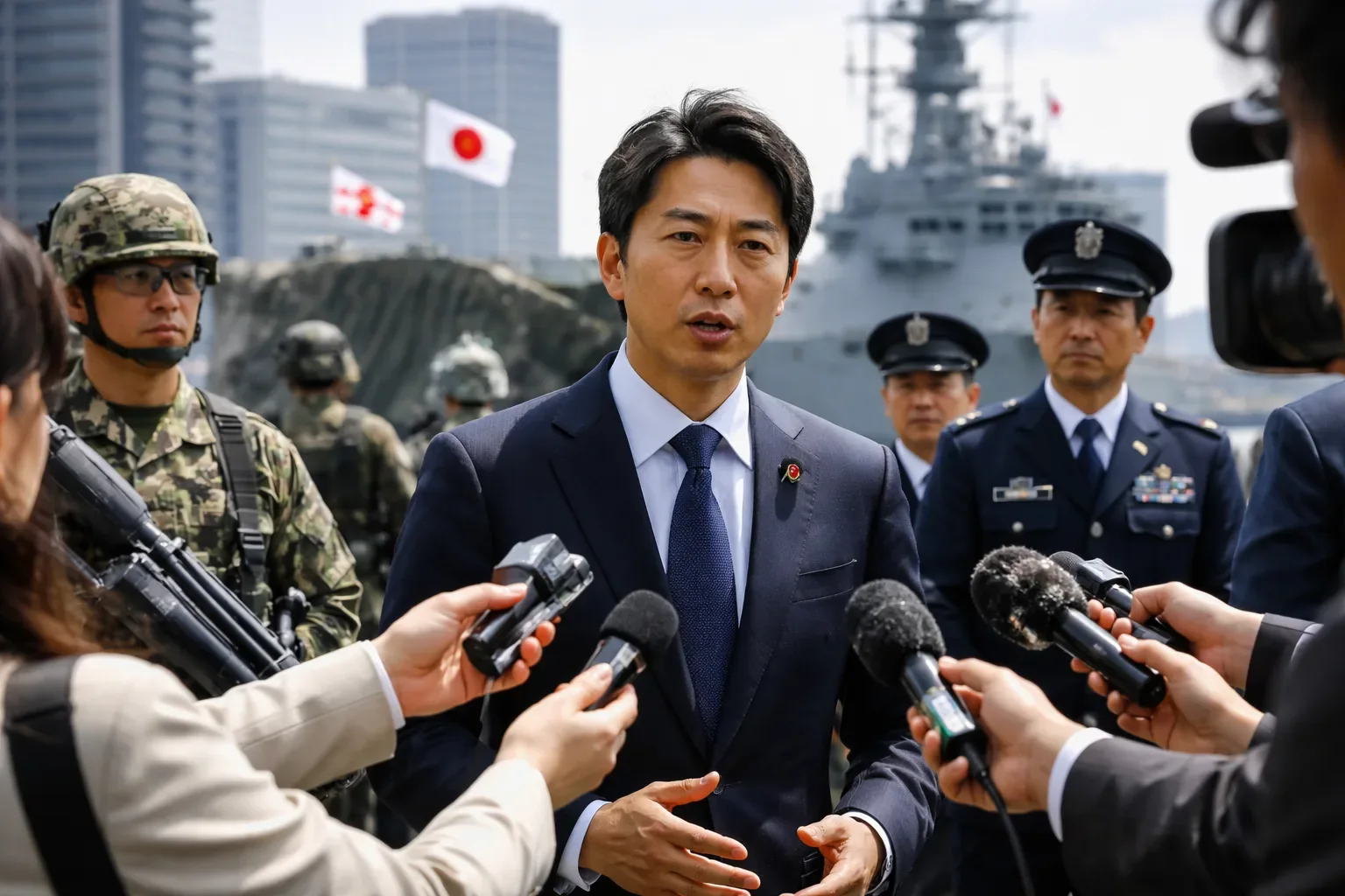 Japanese Defence Minister Shinjiro Koizumi during a sit-down interview in Tokyo.