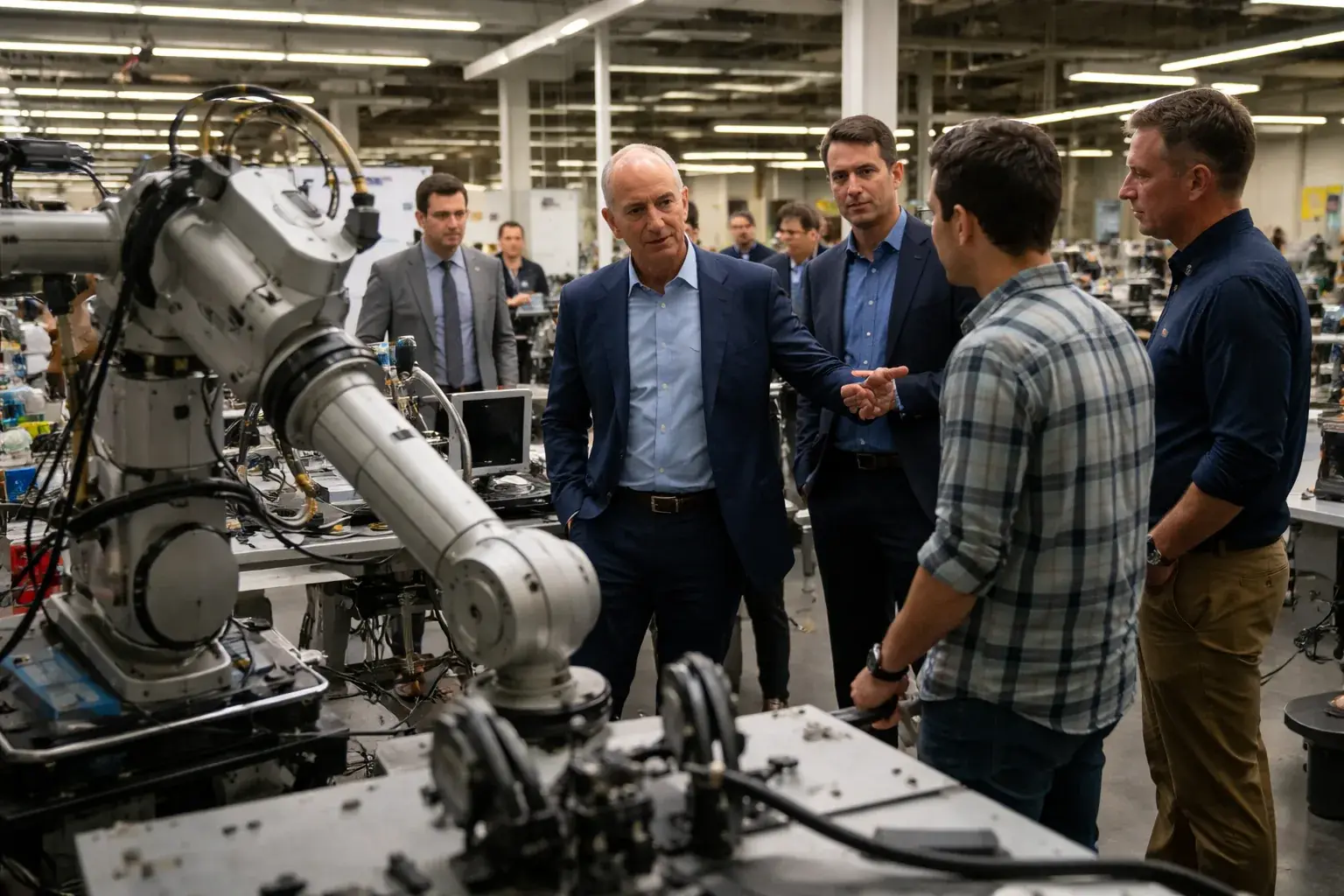 Jeff Bezos standing at a technology industry event podium