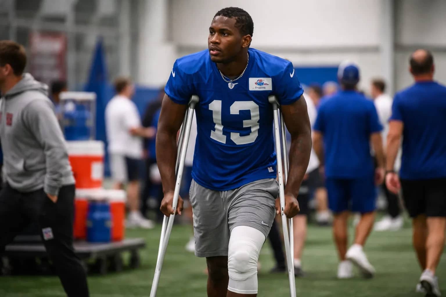 Malik Nabers of the New York Giants during an NFL game.