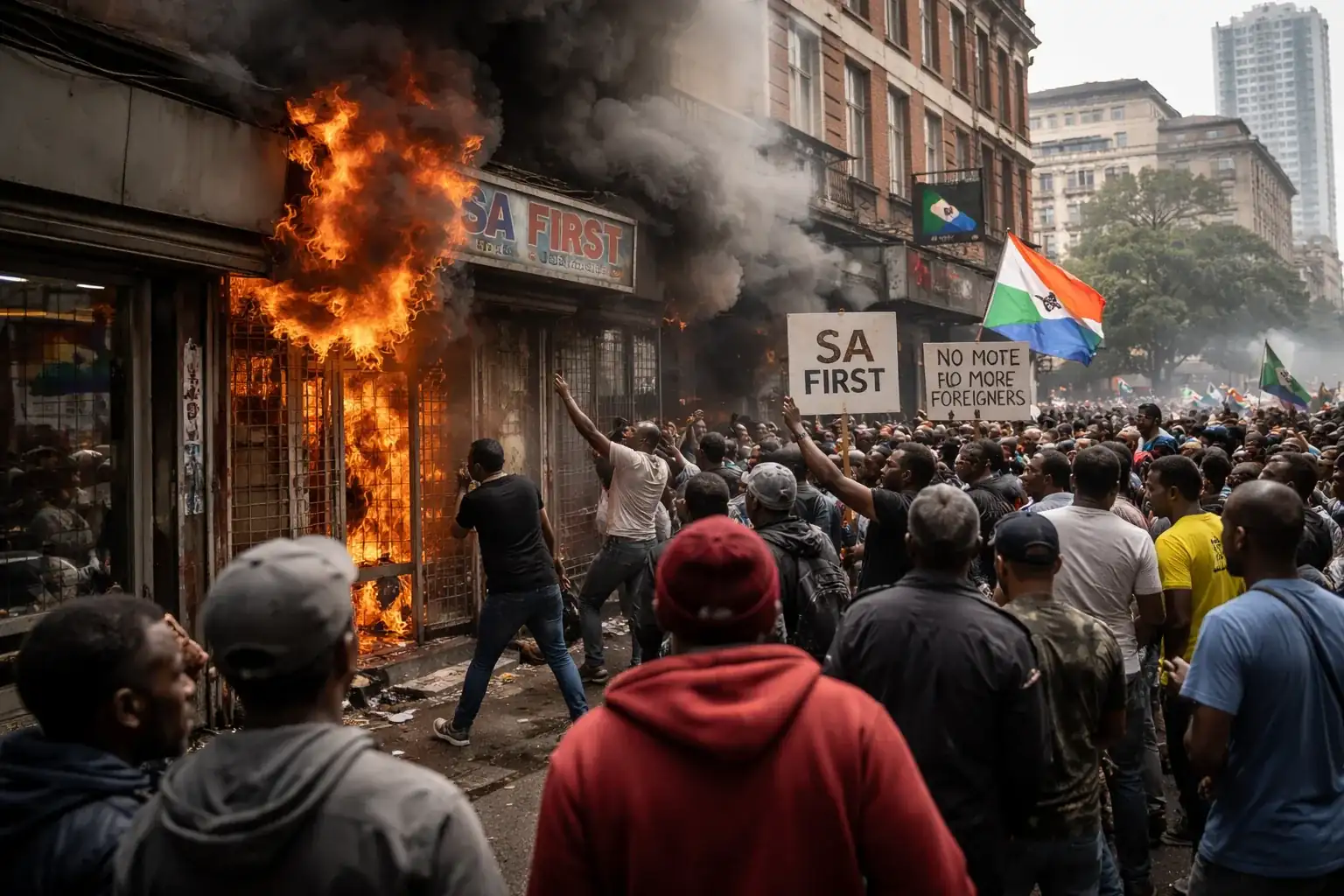 A demonstration in Johannesburg where protesters called for foreign immigrants to leave South Africa.