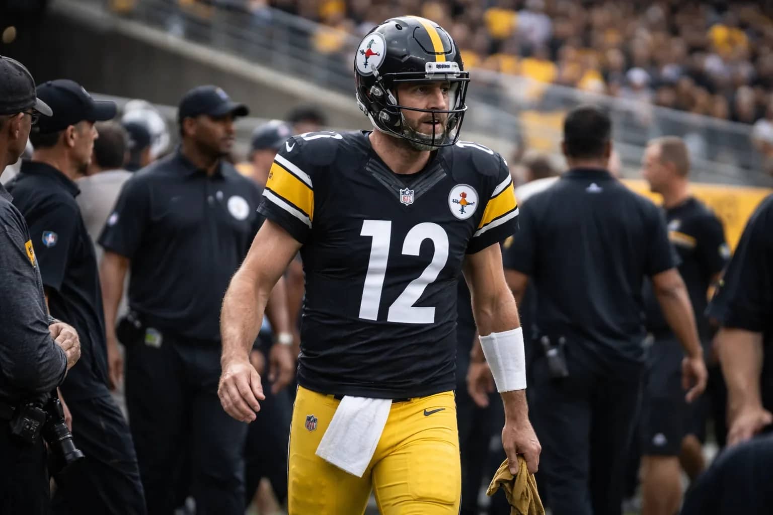 Veteran quarterback Aaron Rodgers in a professional setting