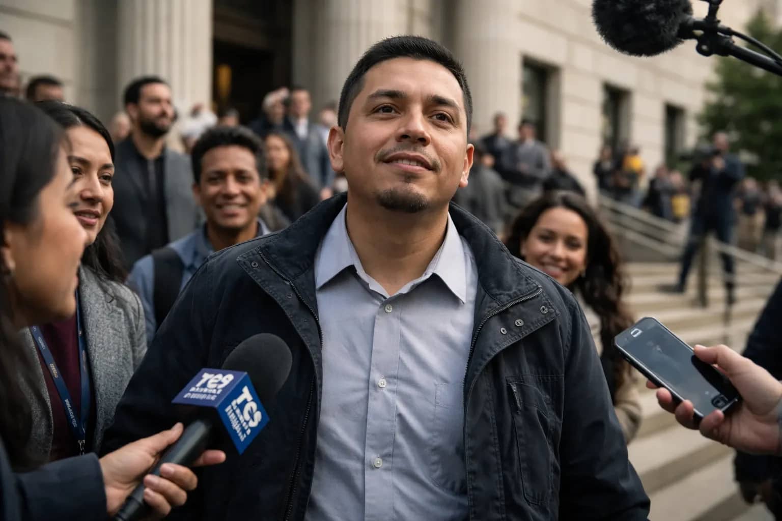Kilmar Abrego Garcia speaking after his release from detention