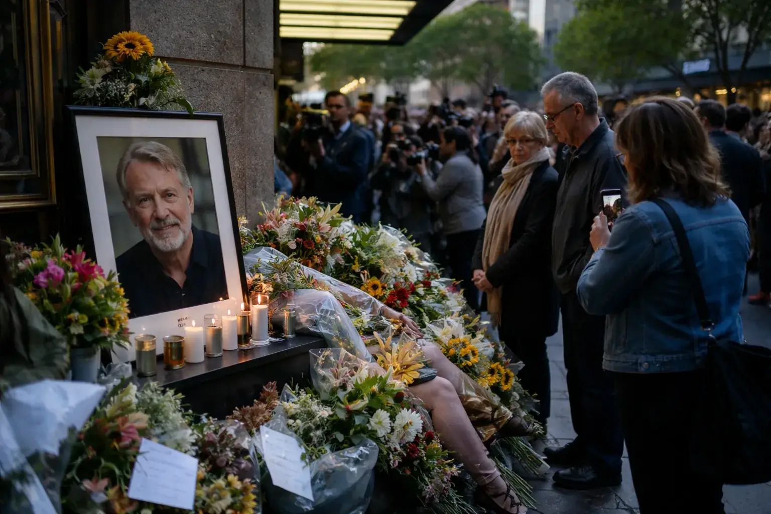 Sam Neill, best known for his role as Dr. Alan Grant in the Jurassic Park series, pictured at a film premiere.