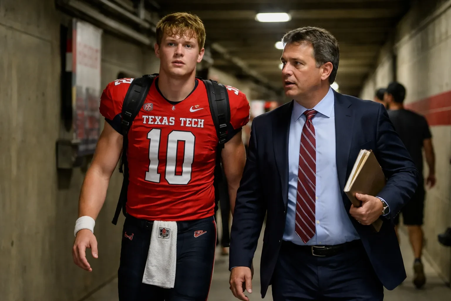 Texas Tech quarterback Brendan Sorsby on the field