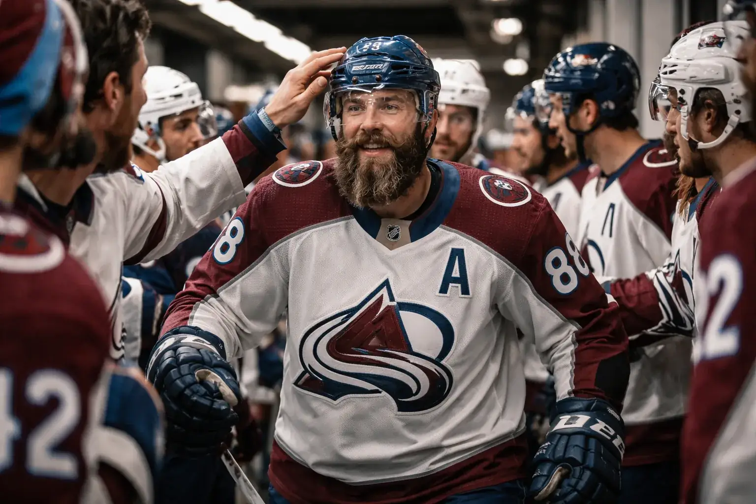 Brent Burns in action for the Colorado Avalanche during the NHL season