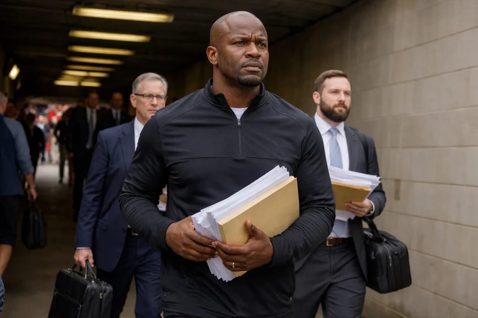Brian Flores on an NFL sideline during a game