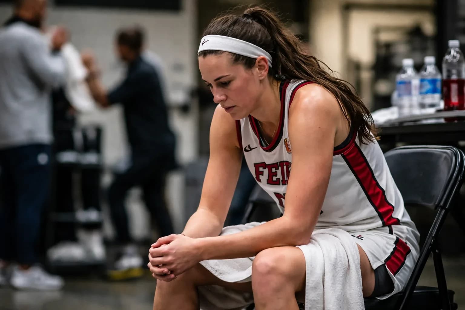 Caitlin Clark speaking during a media availability session regarding her off-season progress.
