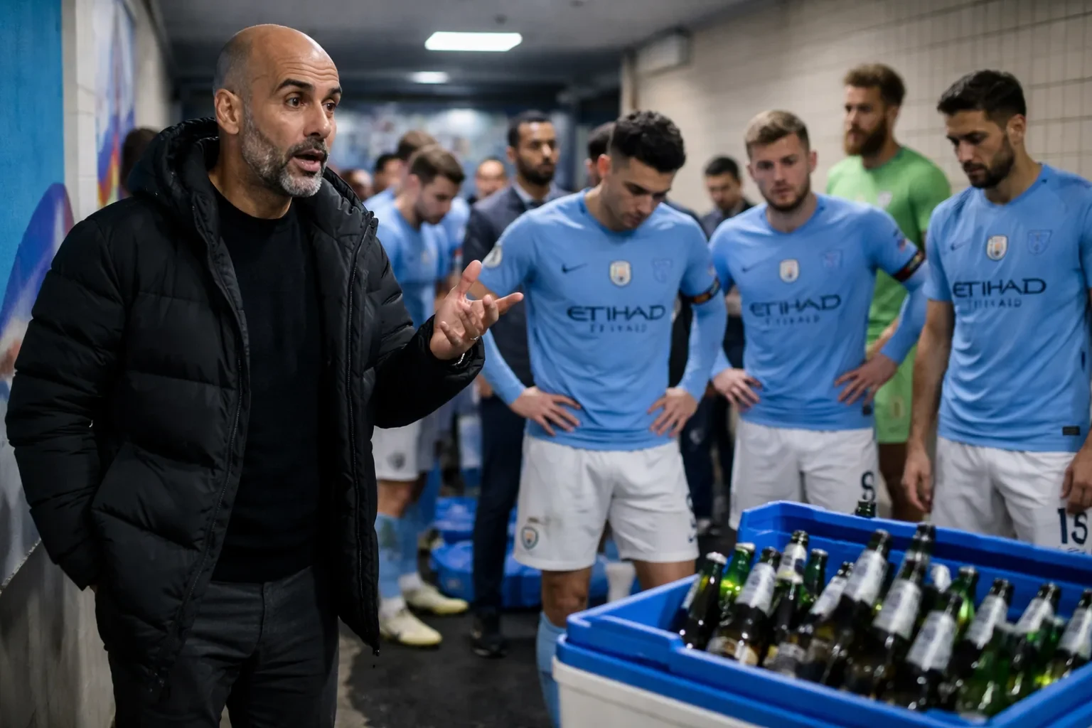 Manchester City manager Pep Guardiola gesturing on the touchline