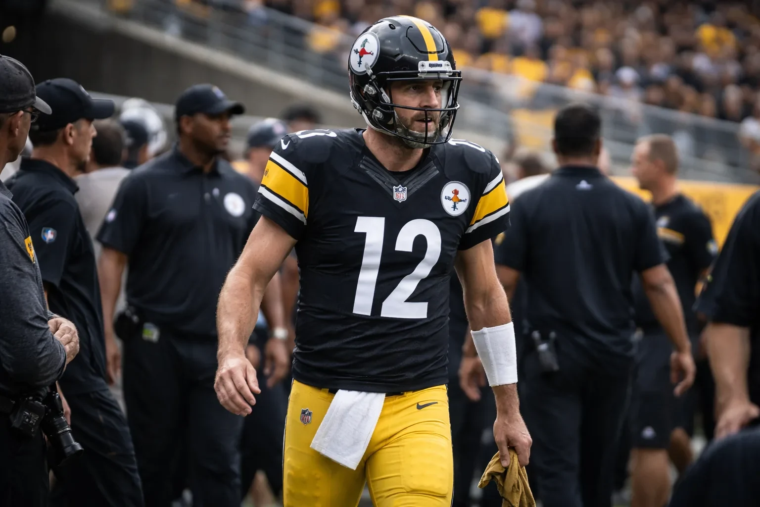 Veteran quarterback Aaron Rodgers in a professional setting