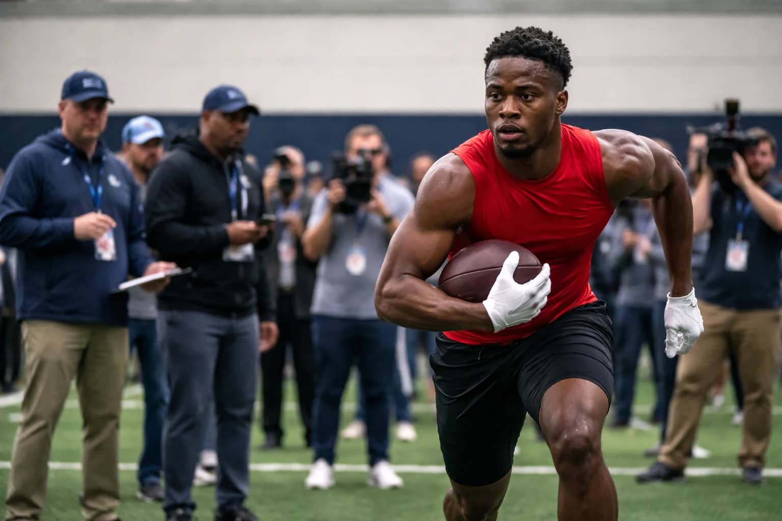 Top college football prospects training for the NFL Draft