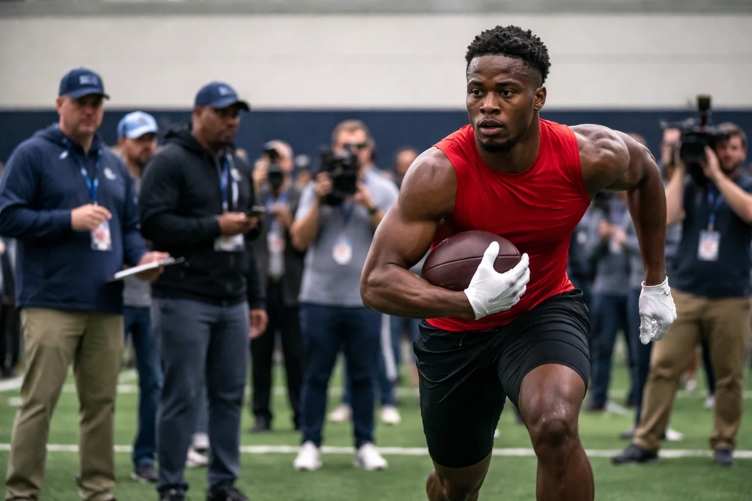 Top college football prospects training for the NFL Draft