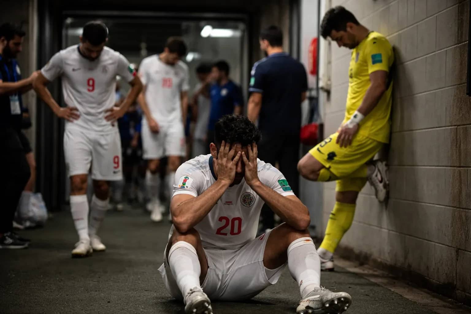 Algeria and Austria players competing for the ball during their 2026 World Cup group stage match.