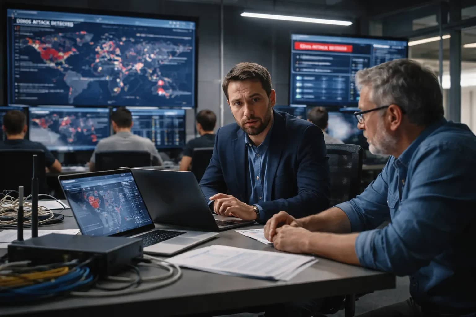 Diagram showing a DNS reflection and amplification DDoS attack using spoofed queries