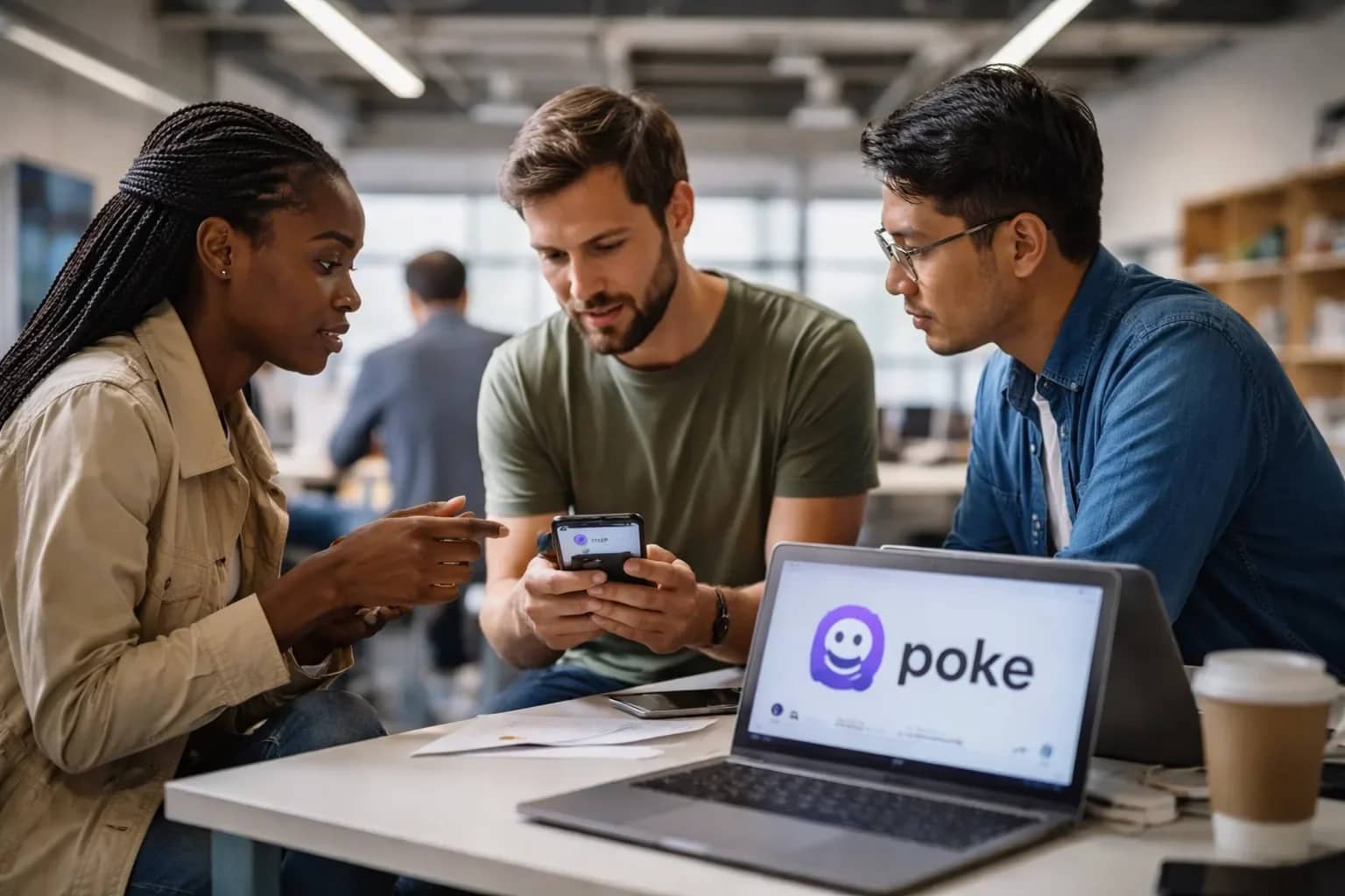 The Poke AI agent interface displayed on an iPhone via Apple Messages for Business.