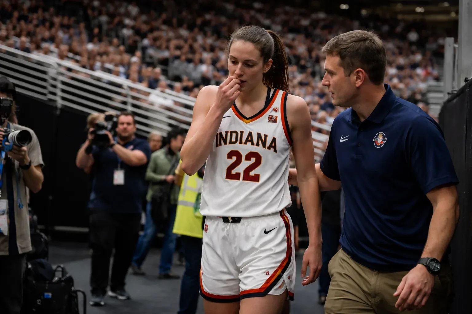 Caitlin Clark during her Indiana Fever preseason home debut.
