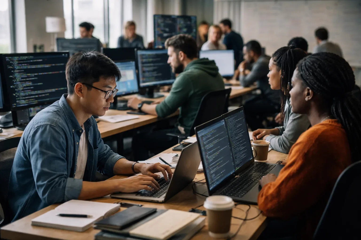 A digital representation of software engineering data and hiring statistics in the era of artificial intelligence.