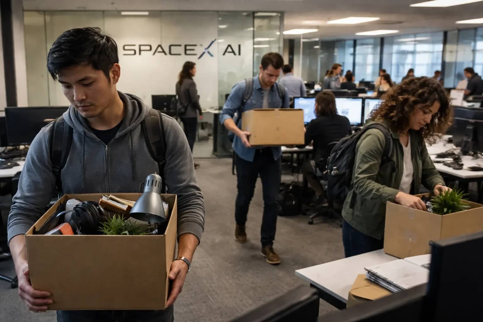 The logo for Elon Musk's SpaceXAI company.