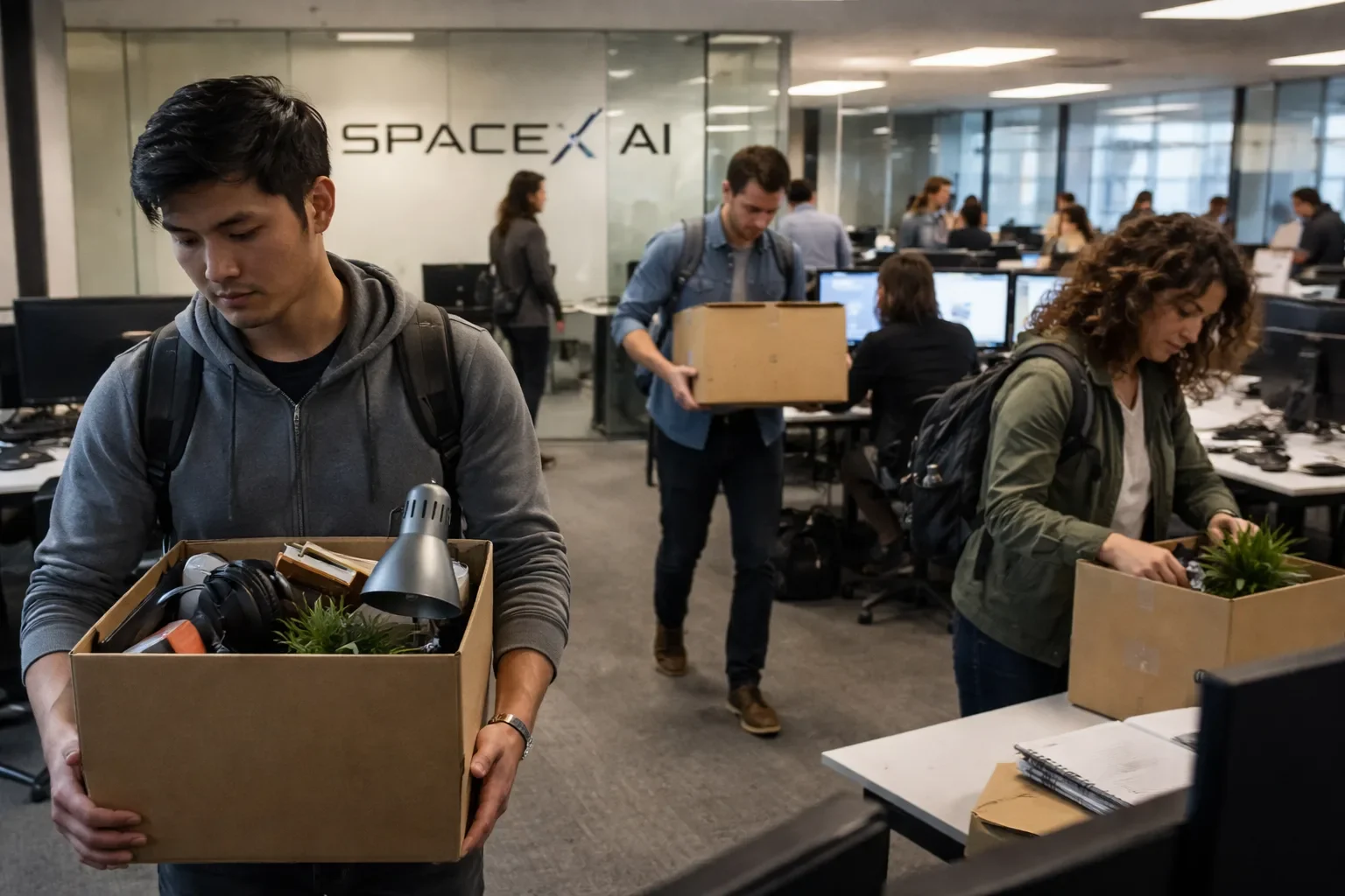 The logo for Elon Musk's SpaceXAI company.