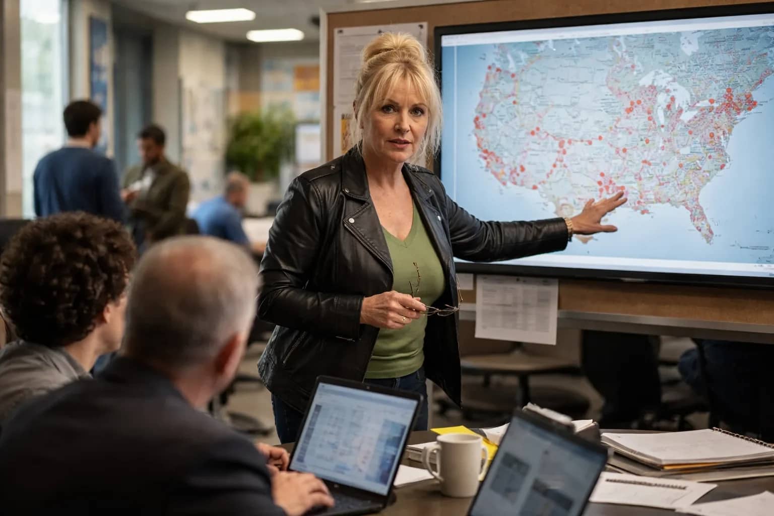 Portrait of environmental activist Erin Brockovich who is now targeting data center transparency.