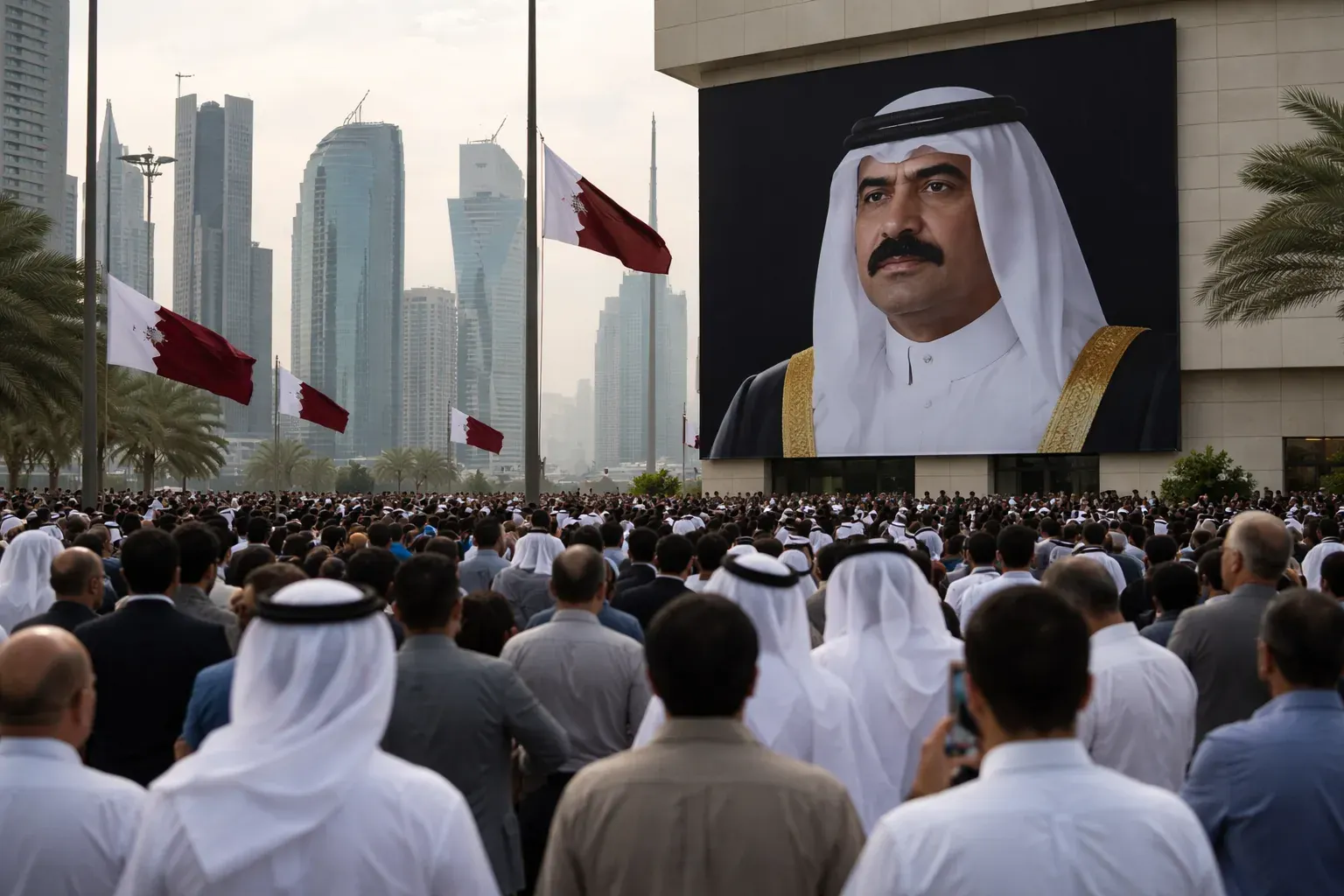 Sheikh Hamad bin Khalifa Al Thani, the former Emir of Qatar, pictured during an official diplomatic visit.