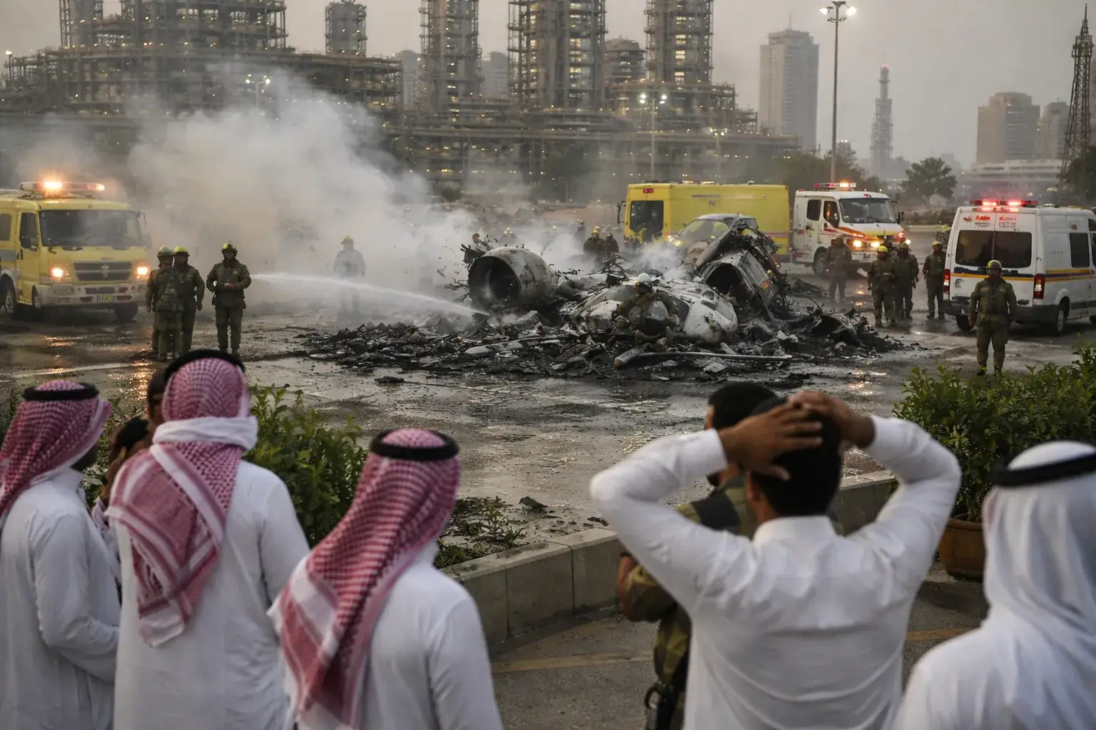 A view of the Ras Tanura oil refinery in Saudi Arabia, where a fatal Aramco helicopter crash occurred.