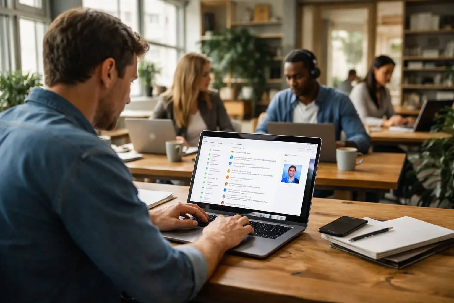 Google Gemini Spark logo displayed on a MacBook screen with various productivity app icons in the background.