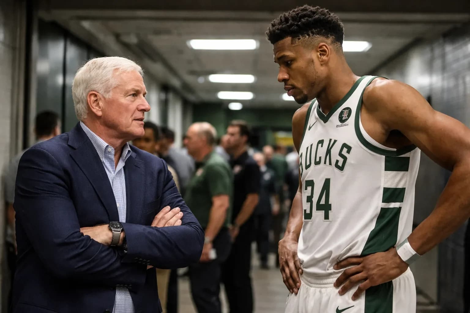Giannis Antetokounmpo on the court for the Milwaukee Bucks
