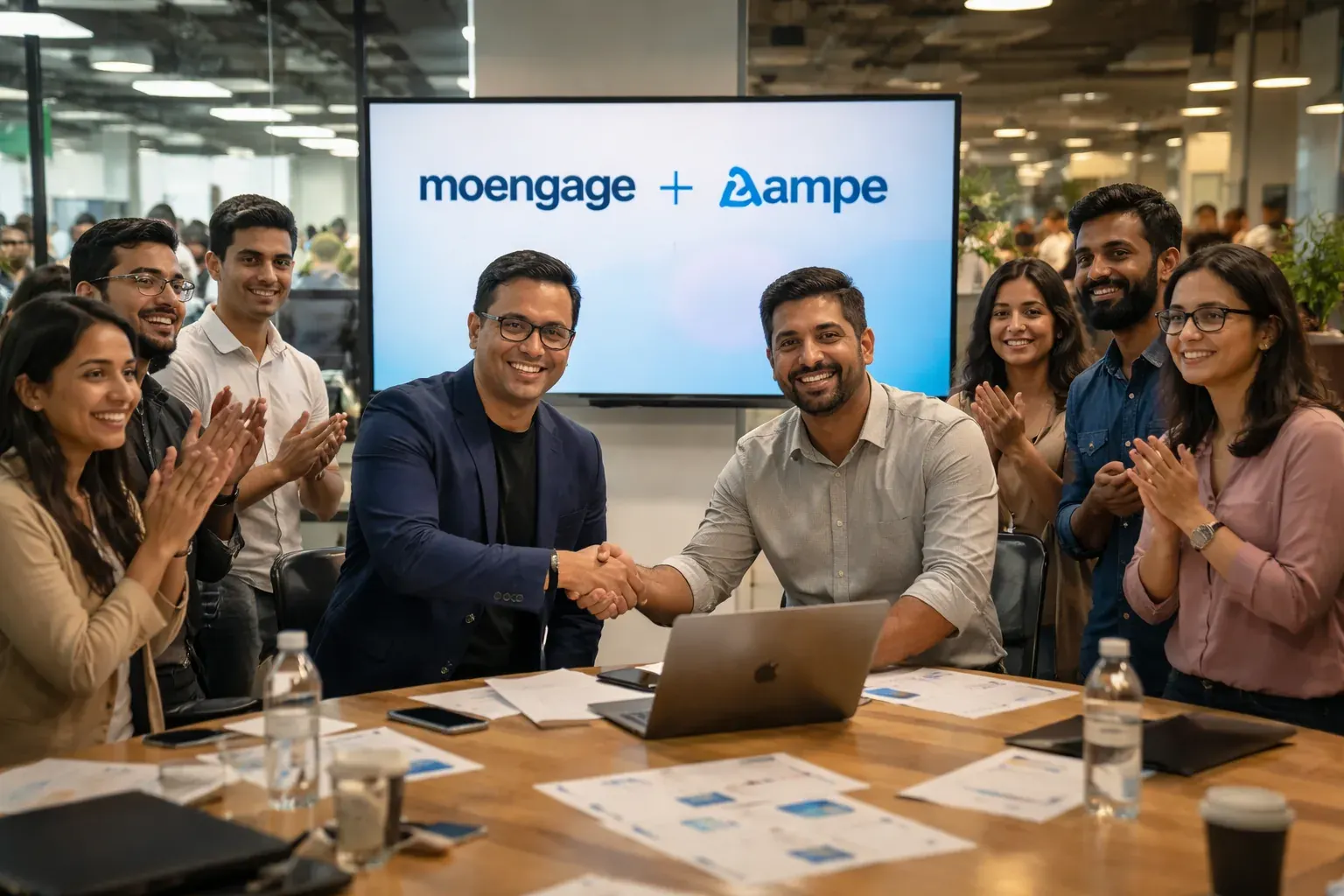 A digital representation of AI agents interacting with consumer data for personalized marketing.