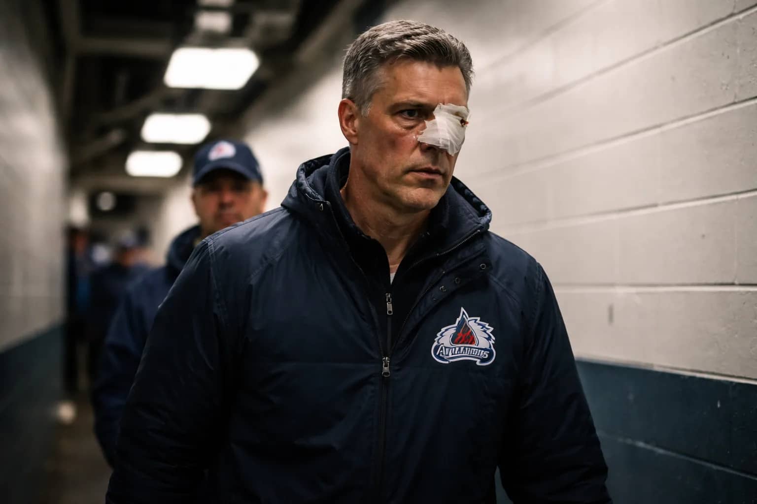 Colorado Avalanche head coach Jared Bednar watches from the bench during a game.