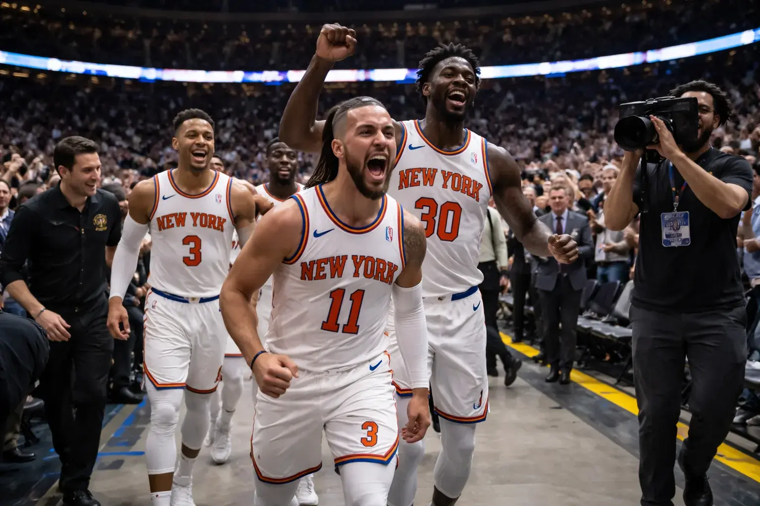 General view of an NBA basketball game during the 2026 Conference Finals.
