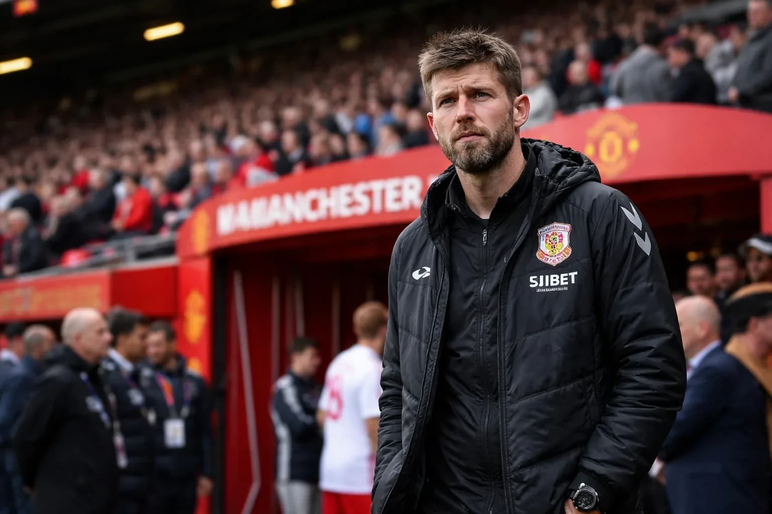 Michael Carrick during his time on the Manchester United coaching staff.