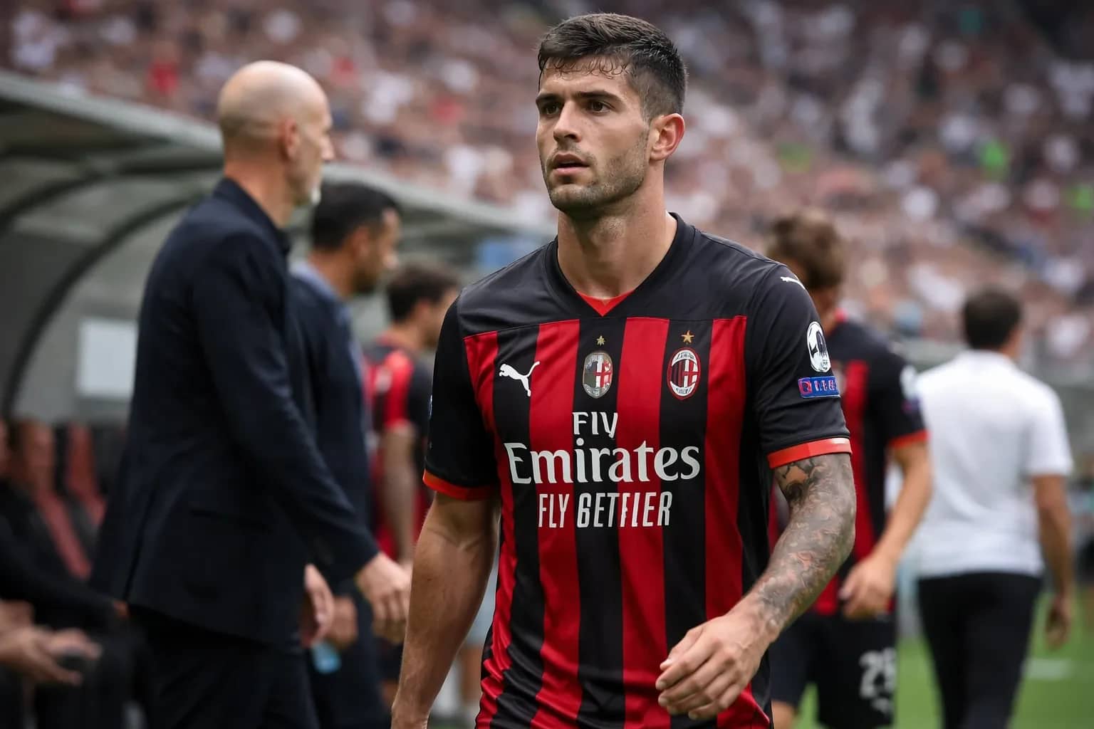 Christian Pulisic in action for AC Milan