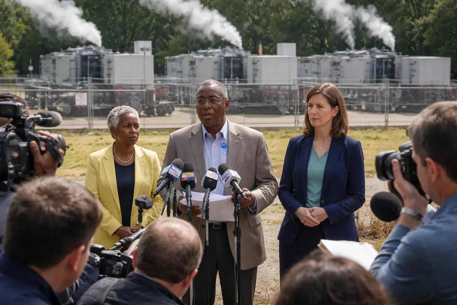 Natural gas turbines used for power generation at a data center site