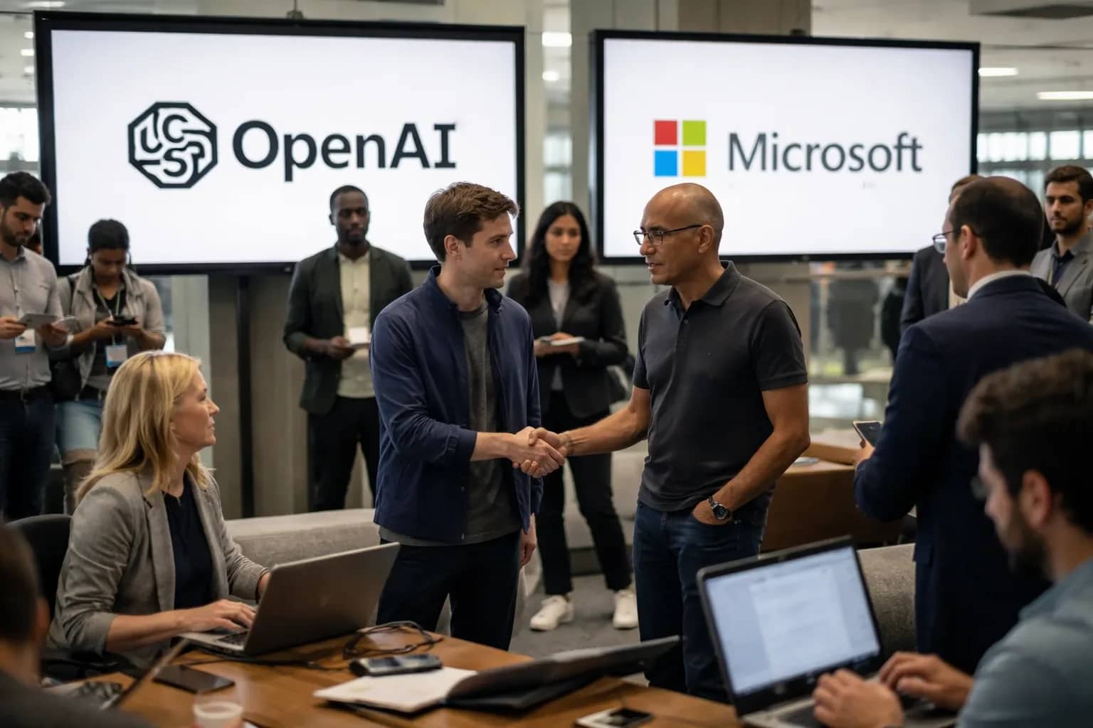 Graphic showing the OpenAI logo alongside the Microsoft 365 Copilot branding.