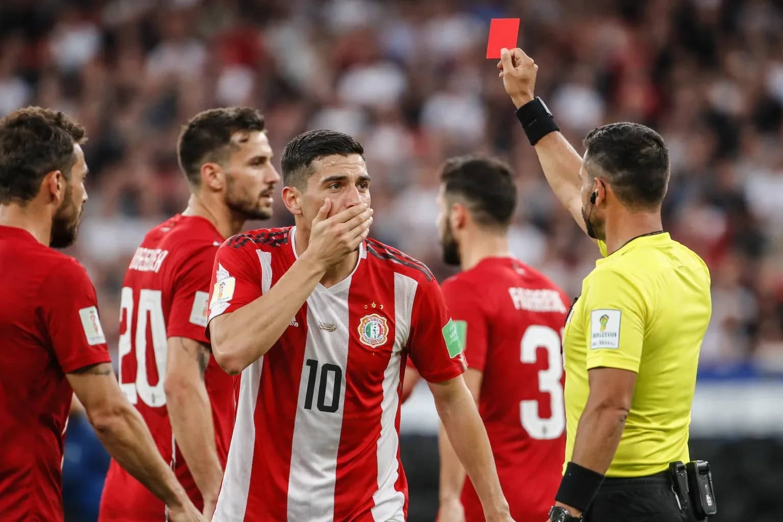 Miguel Almiron of Paraguay during an international football match against Turkey.