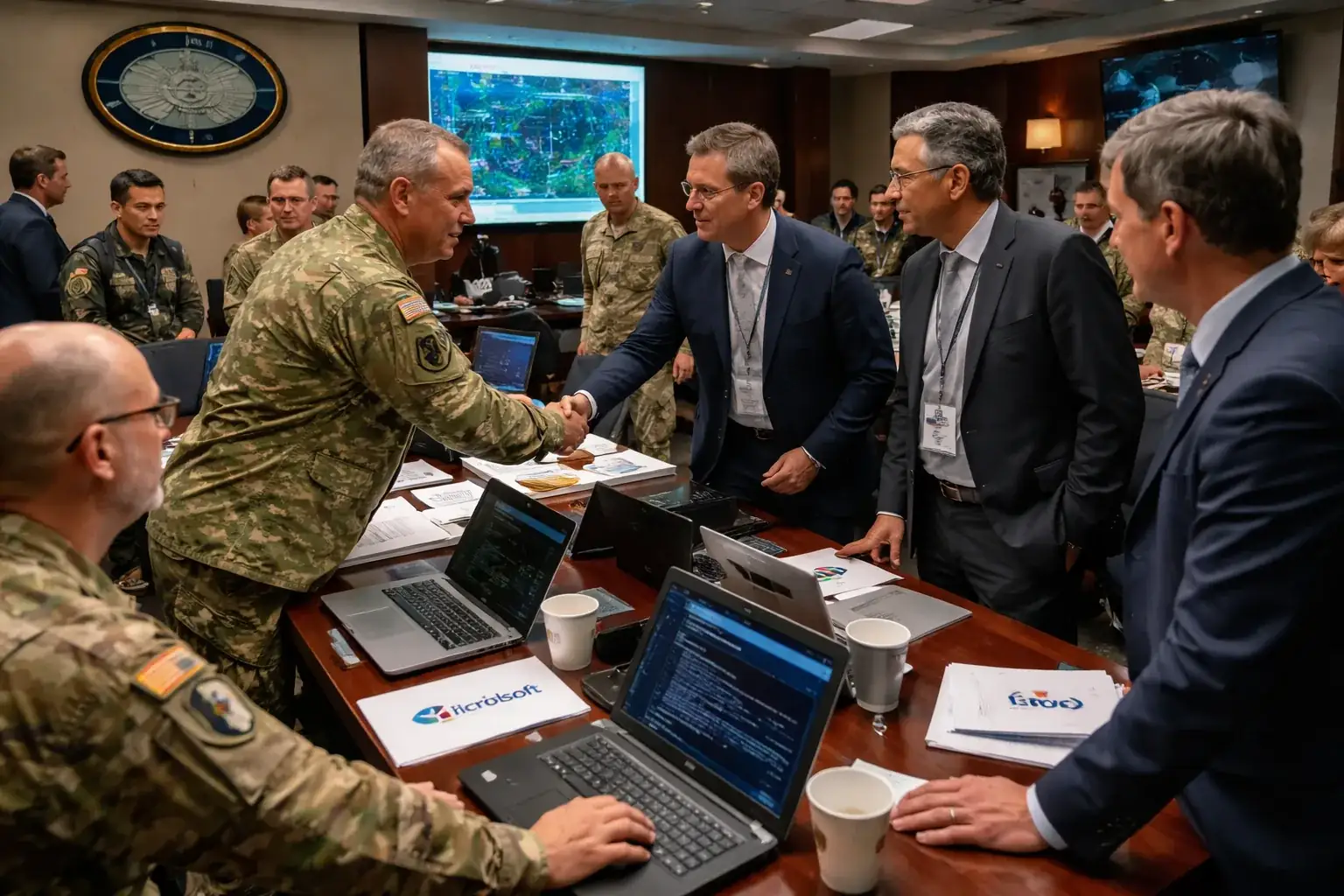 A visual representation of the Pentagon's classified network infrastructure and AI integration.