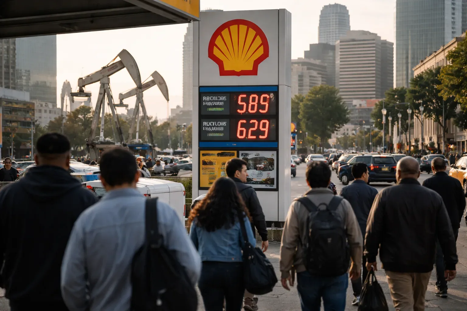 Shell corporate logo and energy infrastructure
